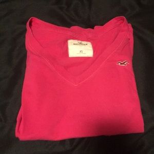 Hot pink v neck